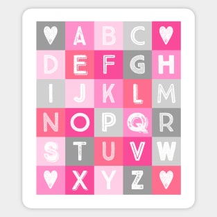 Pink grey Alphabet art decor pattern Sticker